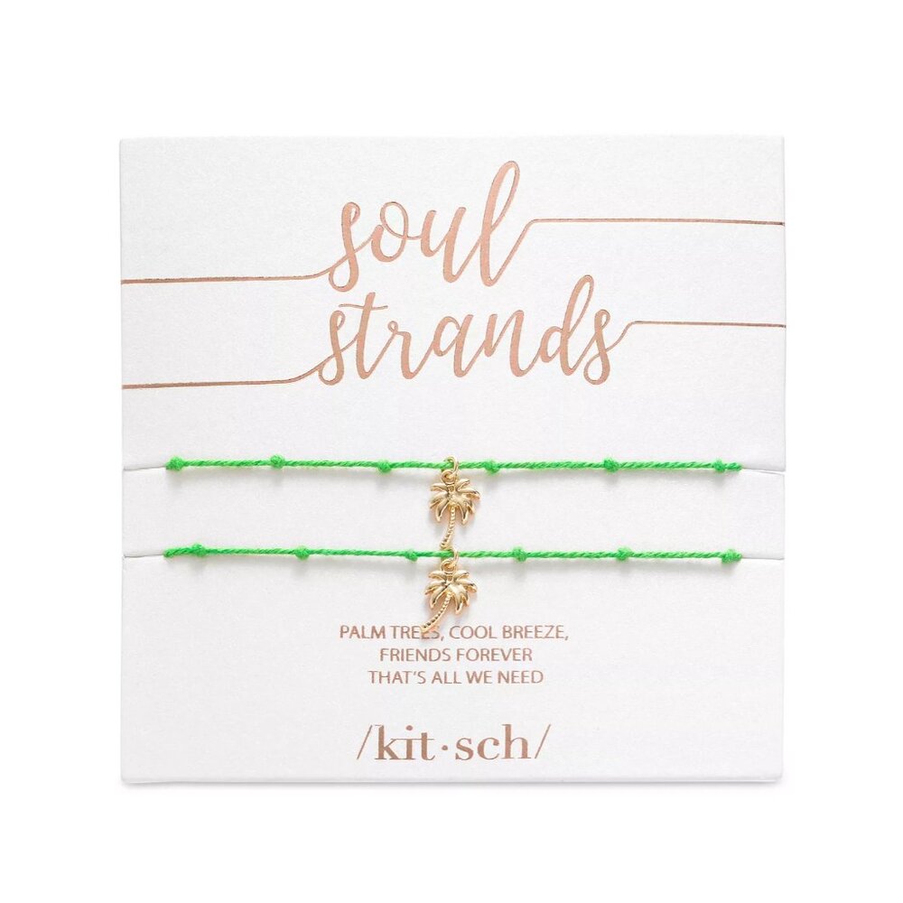 Kitsch Gold-Tone 2-Pc. Set Palm Tree String Slider Bracelets